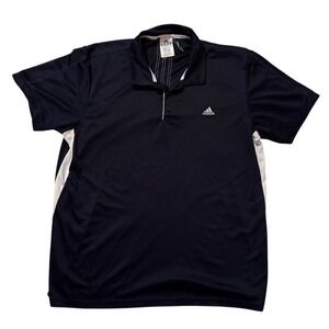 Adidas Men's Golf Polo Shirt Navy Blue Size XL  Zip climalite small snag coach